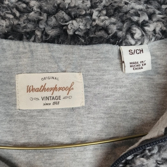 Original Weatherproof Vintage Gray Sherpa Pullover Size Small Soft - Picture 3 of 11